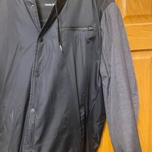Hurley XL Men’s Baseball Jacket Black and Gray